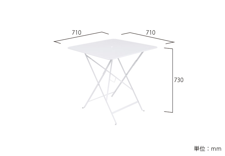 屋外用テーブル「Fermob ビストロ スクエアテーブル71H」
