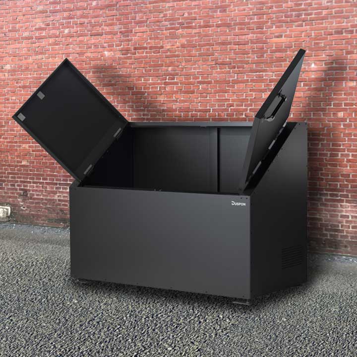 中型ゴミ集積庫「ゴミステーション DS01 580L 黒ZAM W1200×D600×H1000mm」（YHC）
