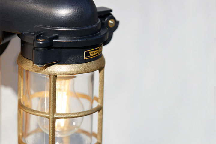 マリンランプ LED電球付「アートワークスタジオ（ARTWORKSTUDIO） ネイビーベース ウォールランプ（Navy base-wall lamp） コードなし/屋内・屋外兼用」