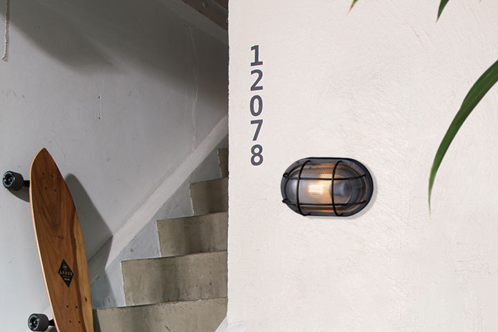マリンランプ LED電球付「アートワークスタジオ（ARTWORKSTUDIO） ネイビーベース オーバルウォールランプ（Navy base-oval wall lamp） コードなし/屋内・屋外兼用」
