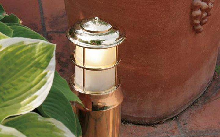 マリンランプ 「真鍮ガーデンライト BH1012 くもりガラス LED」