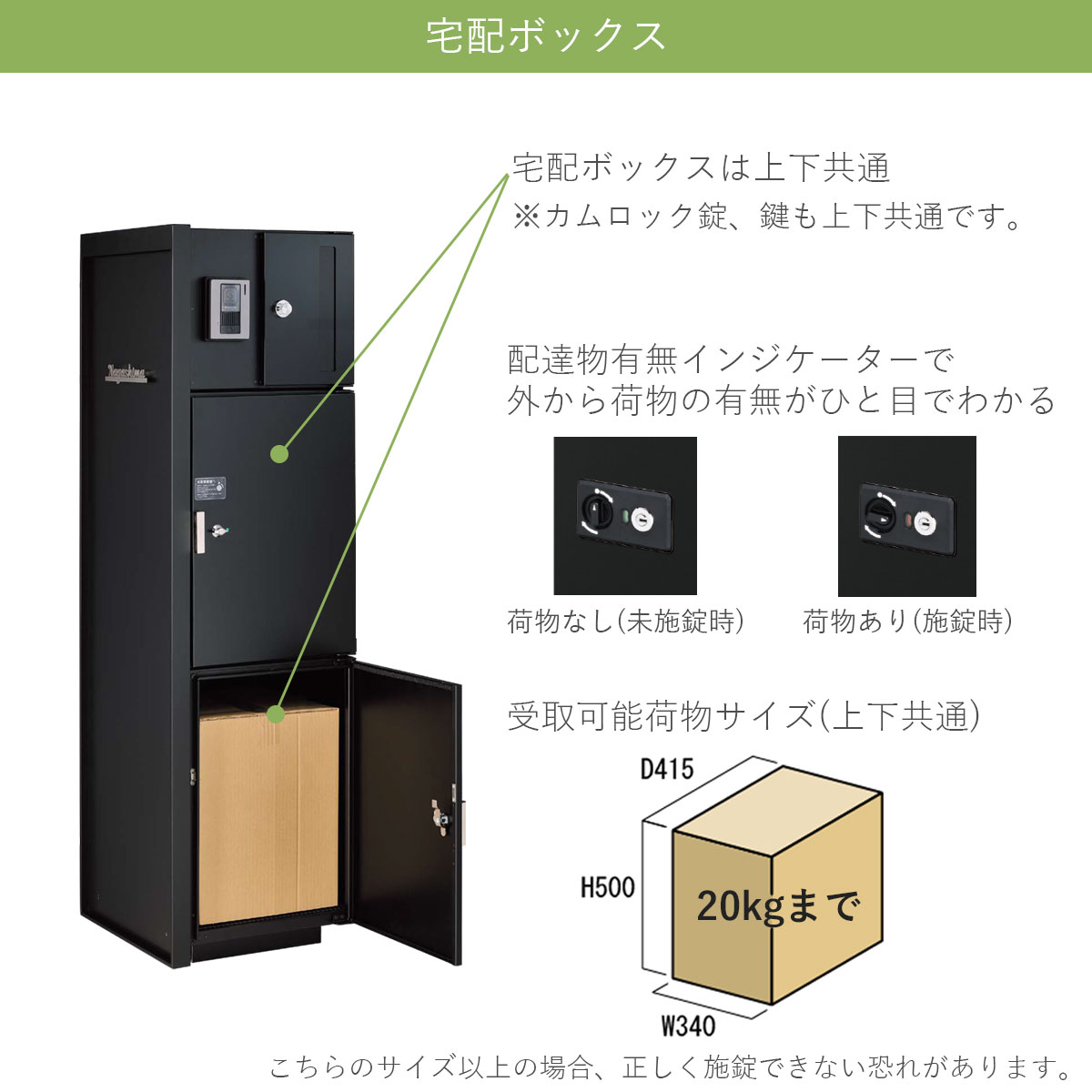 門柱ユニット ヴェリータNX ベーシック LED無し （宅配ボックス2個 + 