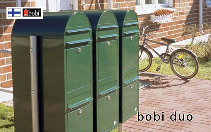 二世帯ポスト 「Bobi ボビ社製 郵便ポスト ボビデュオ （前入れ前出し）」