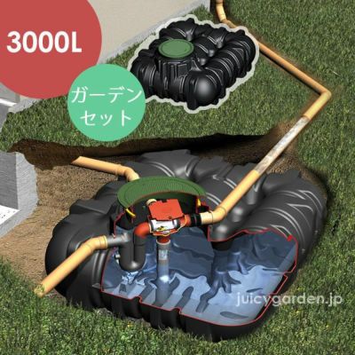 【地下埋設型 雨水タンク】アンダータンク 3000L ＜ガーデンセット