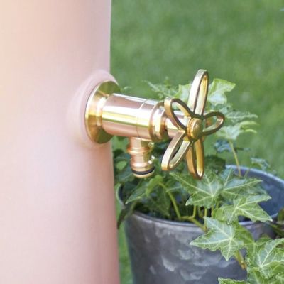 花ハンドルが可愛い「ホース接続水栓　フラワーハンドル」スミレハンドル