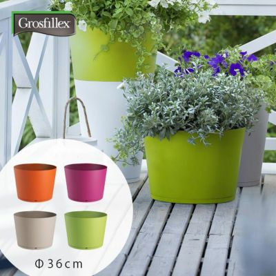 フラワーポット 樹脂製植木鉢  「Grosfillex ゴーフィレックス TOKYO プランター Solo 直径36cm （約12号）」