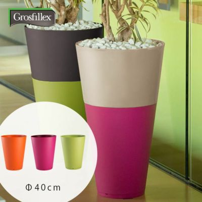 フラワーポット 樹脂製植木鉢 「Grosfillex ゴーフィレックス TOKYO プランター Solo 直径40cm （約13号深鉢）」