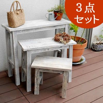 木製の花台 スツール 楽天市場】フラワースタンド 花台 丸 スツール 1個セット