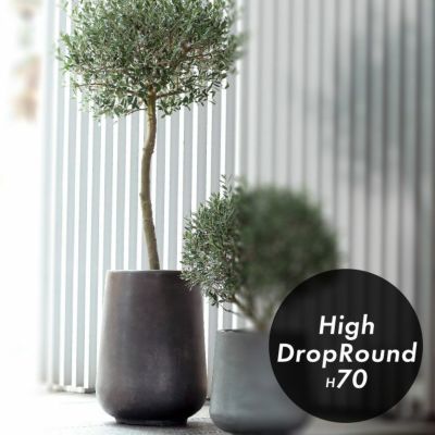「クレイポット（CLAYPOT） ハイドロップラウンド70（High Drop Round 70）」おしゃれ 特大・大型 植木鉢 18号鉢相当 容量120L 高さ70cm 直径54cm 底穴あり