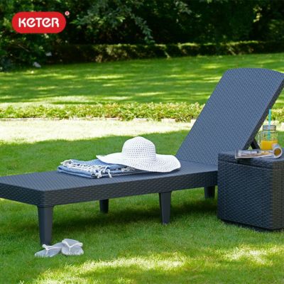 樹脂製ラタン調ファニチャー「ケター（KETER） ジャイプール リクライニングサンラウンジャー（JAIPUR SUN LOUNGER）」