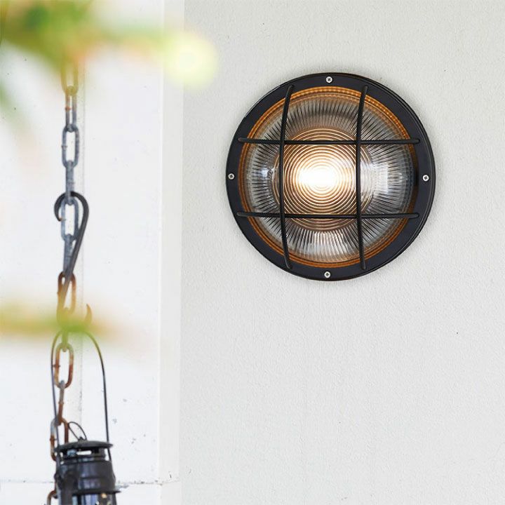 マリンランプ 外灯 LED電球付「アートワークスタジオ（ARTWORKSTUDIO）ネイビーベース ラウンドウォールランプ（Navy  base-round wall lamp）コードなし/屋内・屋外兼用」 | JUICY GARDEN