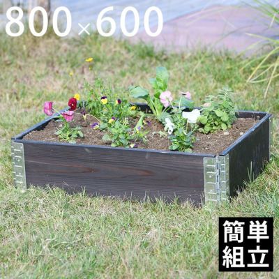 木製プランター 「a+ design ガーデンボックス 800×600 ブラック」