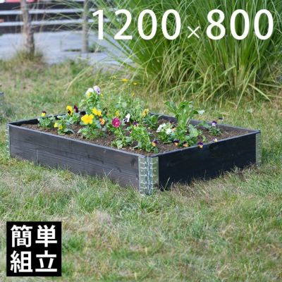 木製プランター 「a+ design ガーデンボックス1200×800 ブラック」
