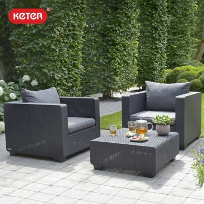 「3点セット シングル ソファ 2脚・テーブル ケター（KETER） サルタ （Salta SINGLE SOFA DUO SET）」