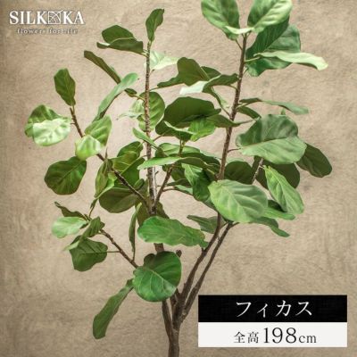 大型 フェイクグリーン「ファイカス（フィカス） 198cm シルカ（Silk-ka）」おしゃれ リアル 人工観葉植物 樹木 インテリアグリーン ゴムの木