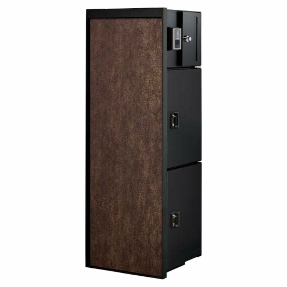 「 門柱ユニット ヴェリータNX ベーシック LED付き （宅配ボックス2個 + 郵便ポスト + LED照明）」