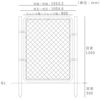 フェンスを縦使いで設置した際の寸法図。杭の端から杭の端まで1052mm。杭芯から杭芯まで1004mm。フェンスの端から端まで900mm。杭の地面からの高さ約1200mm。杭を地中に埋め込む深さ300mm。