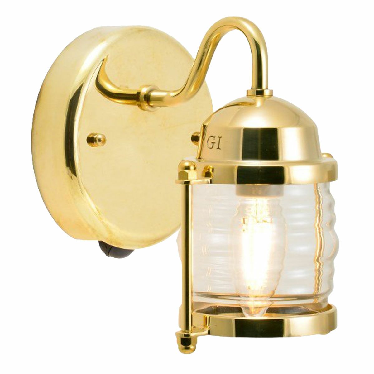 真鍮色のライト。