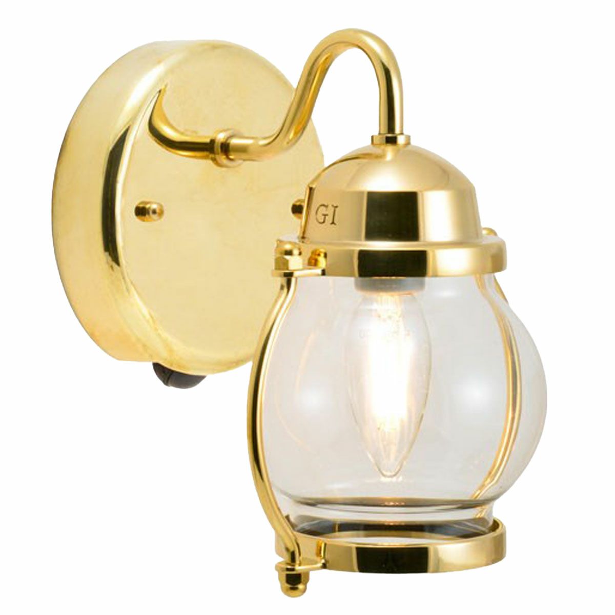 真鍮色のライト。