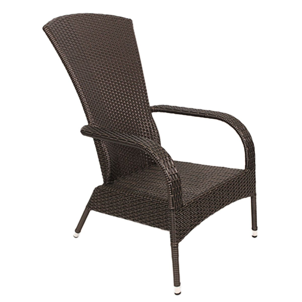 屋外使用できるハイバックタイプのととのい椅子。ブラウンブラックのワンカラー。水洗いOK。軽量。