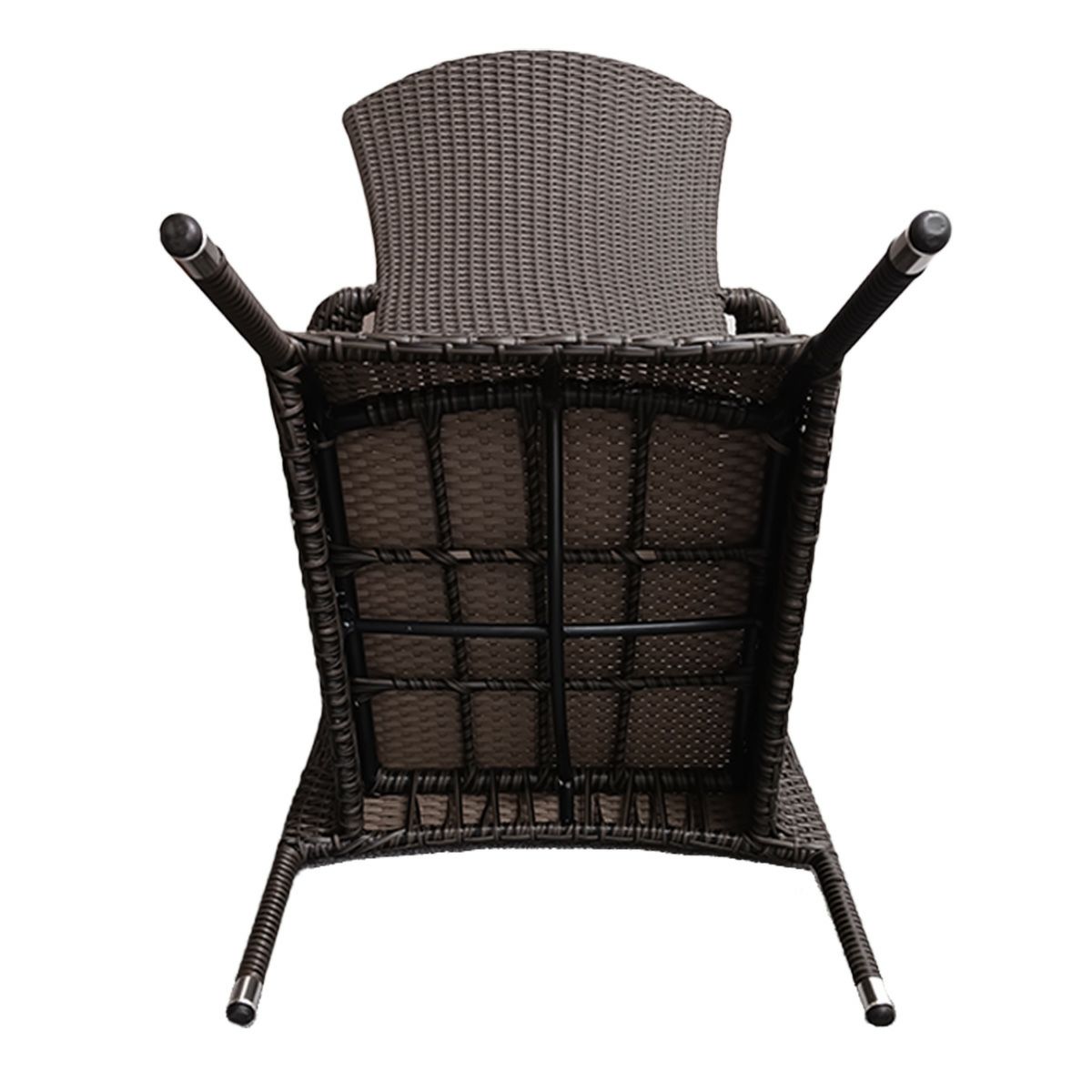 チェアのデザインがわかる白抜き画像。チェアを裏返して底下がみえる向き。