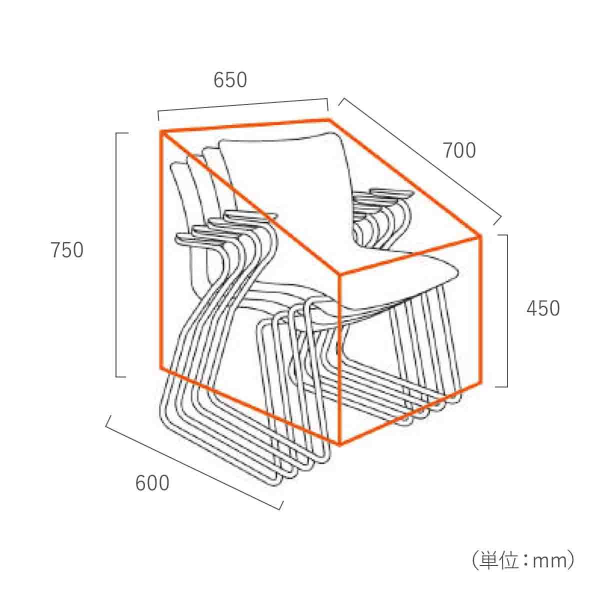 幅650mm,奥行き600mm,高さ750mm