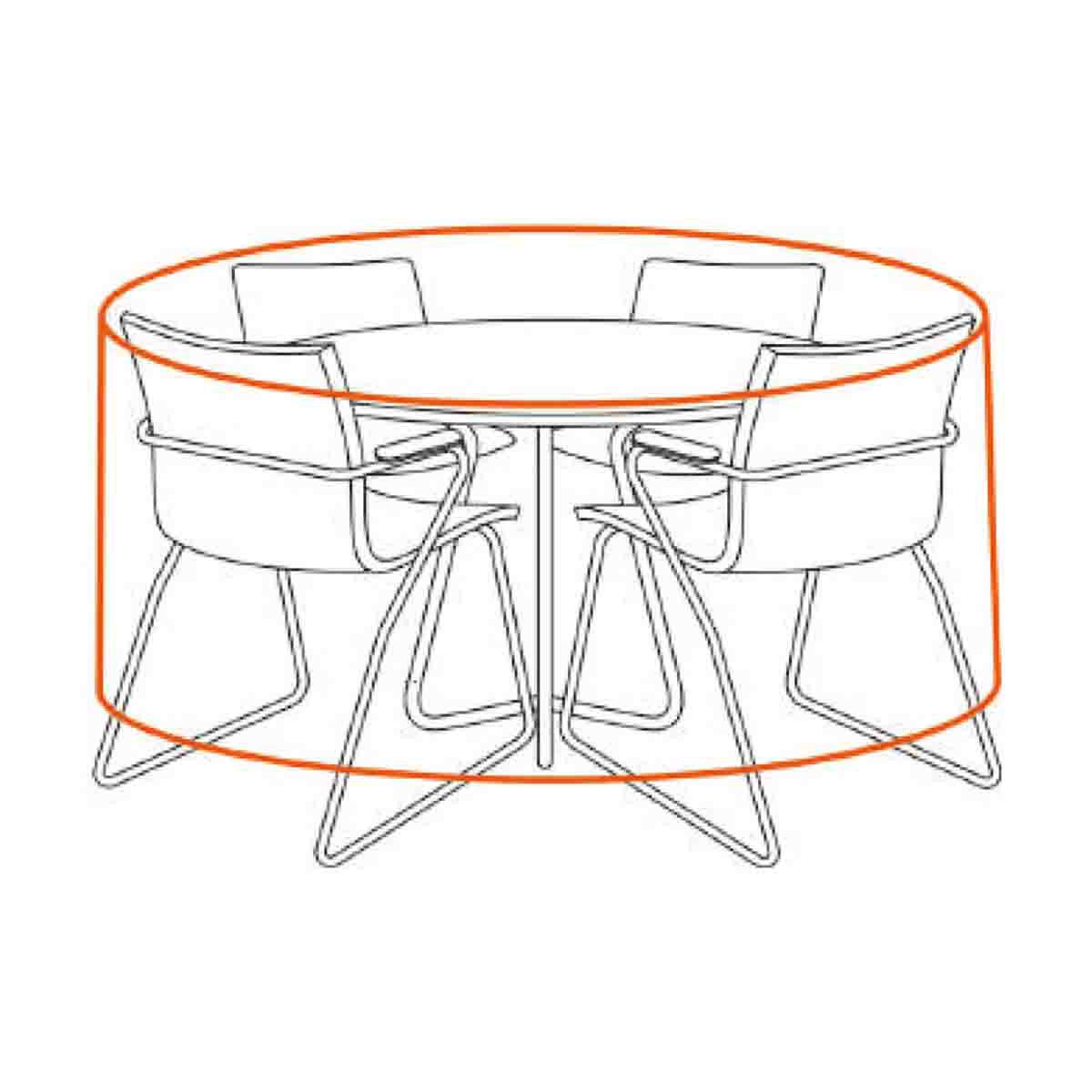 屋外用 ファニチャーカバー φ110サークルテーブル＋チェア4脚セット用の画像です。