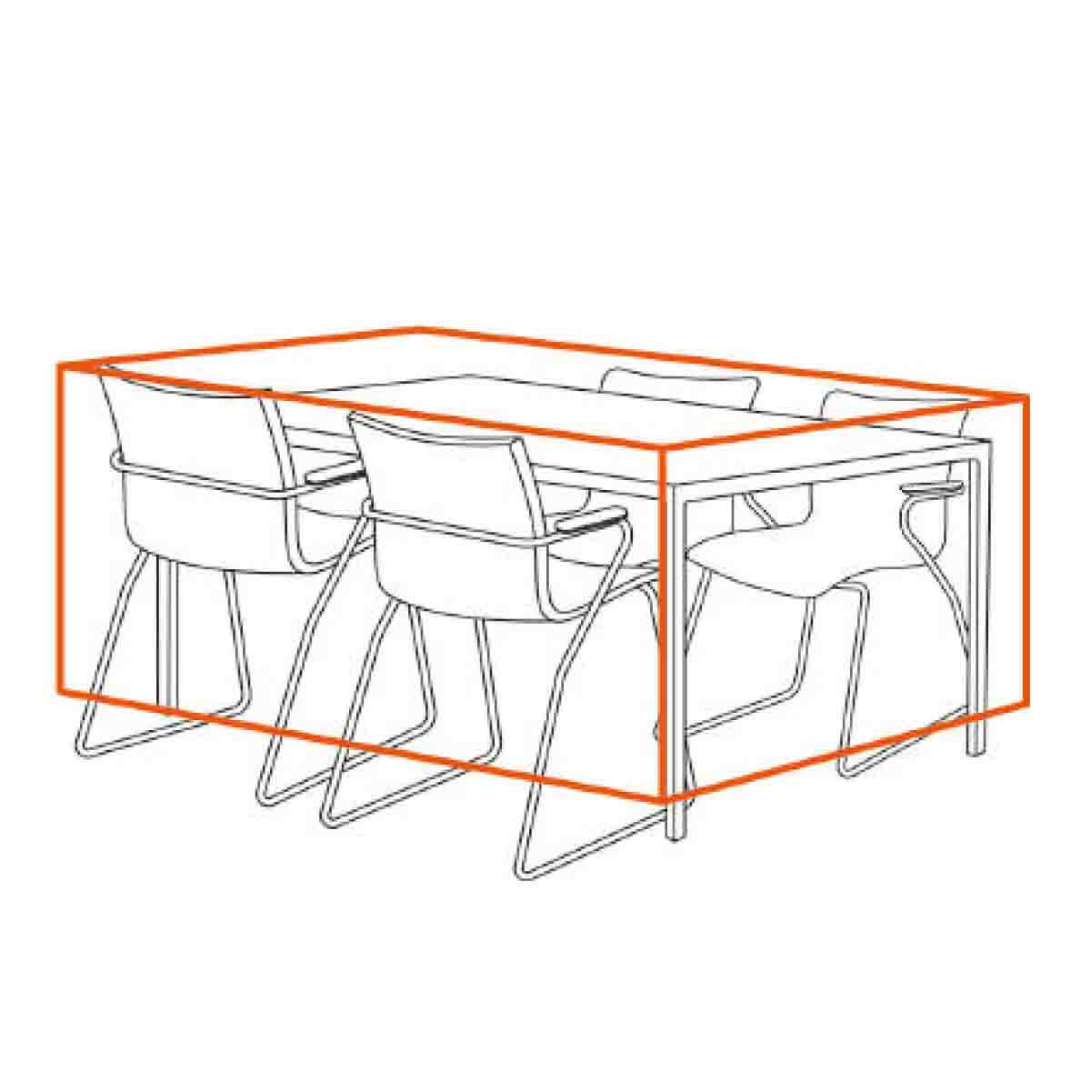 屋外用 ファニチャーカバー  160×90テーブル＋チェア 4脚セット用の画像です。