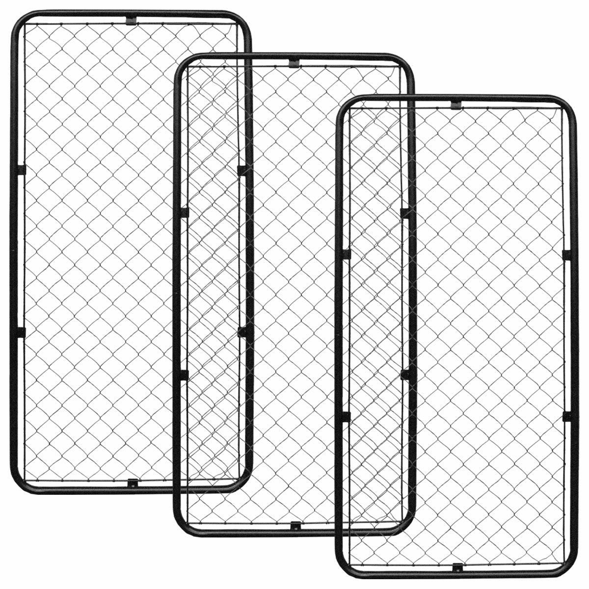 アメリカンフェンス 1800×900mm XLサイズ ハンマートーンブラック 3枚セット