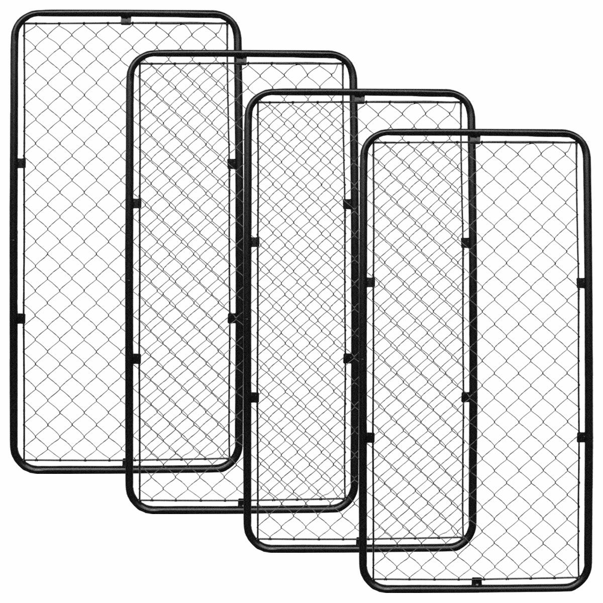 アメリカンフェンス 1800×900mm XLサイズ ハンマートーンブラック 4枚セット